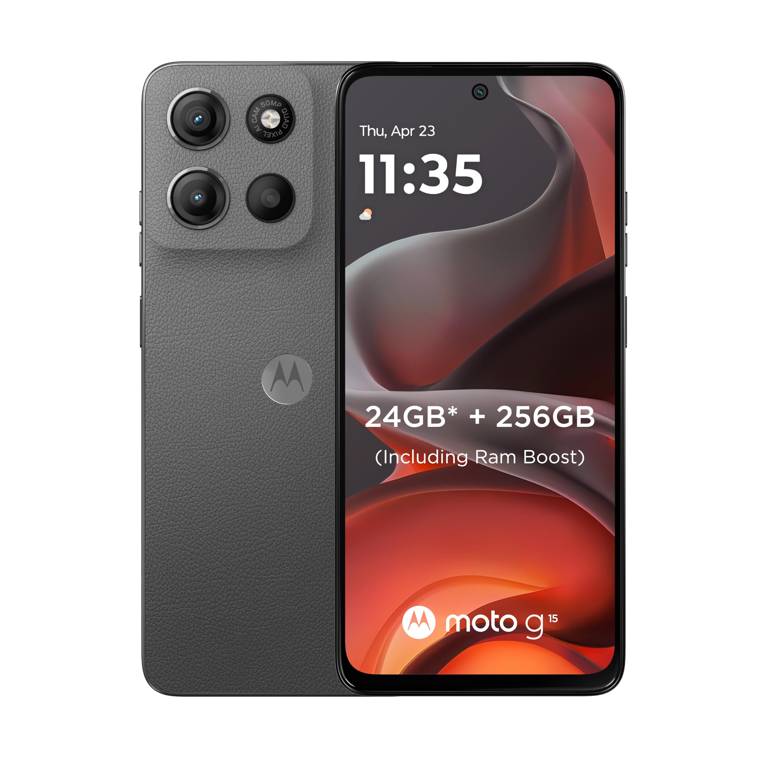 MOTOROLA G15, 8GB RAM,DUAL SIM,256 GB ROM, MediaTek Helio G81, 6.72", Android 15, Gravity Grey