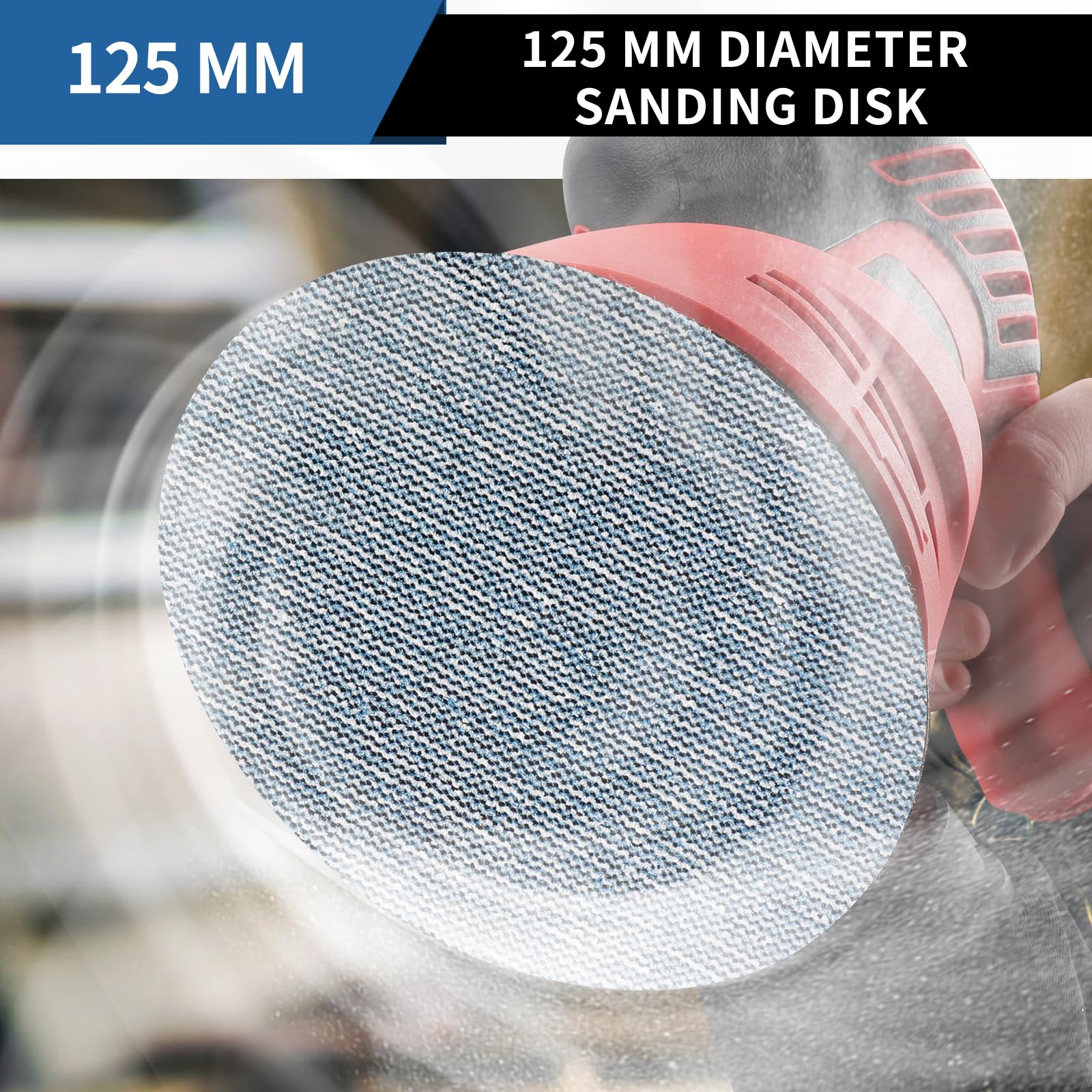 50 sztuk papieru ściernego, mocowane na rzep 125 mm, siatka szlifierska, tarcza szlifierska 240, do samochodu, metalu, drewna, szlifierek mimośrodowych i szlifierek do suchej zabudowy