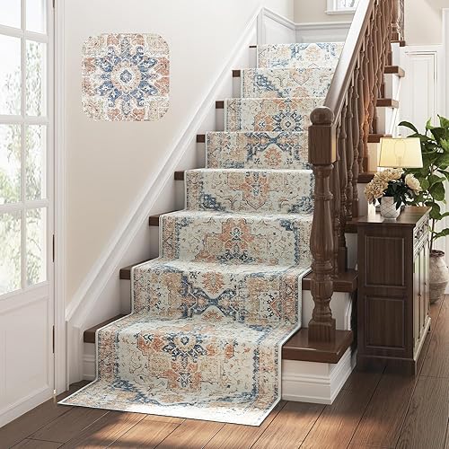 Miniatura 179 de jinchan Alfombra de Área 2x3 pies Alfombra Vintage de Entrada Lavable Bohemia Tapete Interior para Puerta Medallón Floral Tapete Pequeño para Puerta