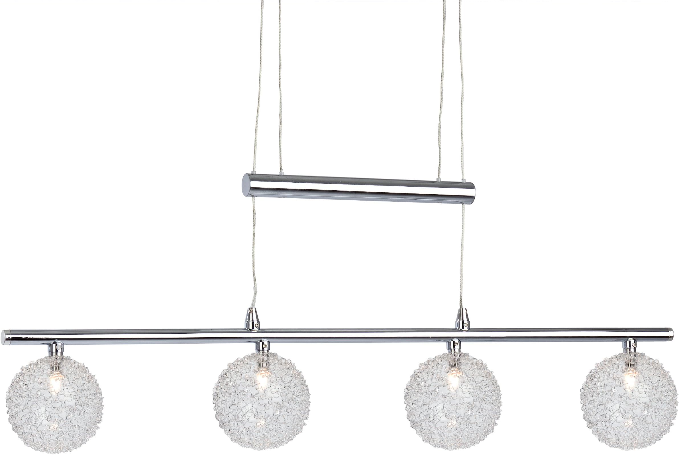 Nino Leuchten JoJo Spider 33360406 Countermove Ceiling Pendant Light / 4-Flame/Extra-Low Voltage/Length 60 cm/Height-Adjustable/Wire Mesh Balls/Chrome [Energy Class C]
