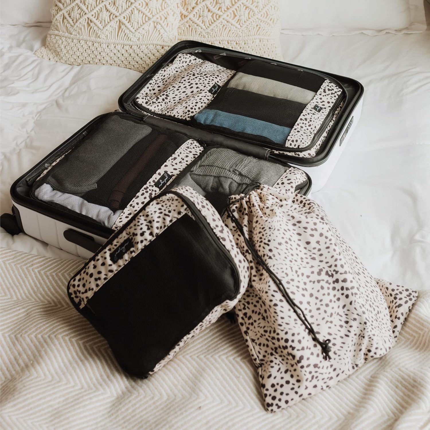 Jadyn Packing Cubes for Travel, 6-Piece Large Packing Cube Organizer Set for Suitcase, Duffel Bag, Luggage, Multiple Sizes Travel Essentials (Cheetah Spot) - Image 6