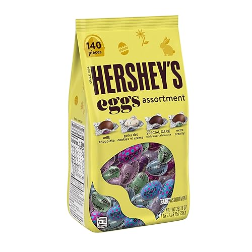 HERSHEYS Surtido de huevos de chocolate y crema blanca dulces de Pascua bolsa de variedad de 2818 onzas 150 piezas