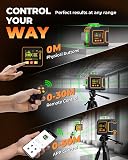 CIGMAN Niveau Laser 360 Autonivelant 3x360°, Laser Vert Chantier avec Grand Écran LCD Latéral, Contrôle APP Bluetooth, Support Magnétique en L, 2 Batteries Li-ion, Laser Niveau - 6