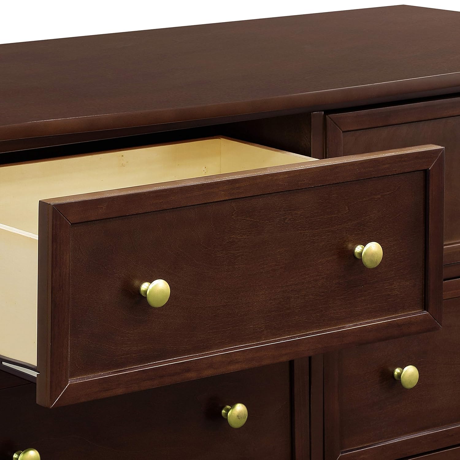 Ebony Horizontal Double Nursery Dresser with 6 Spacious Drawers