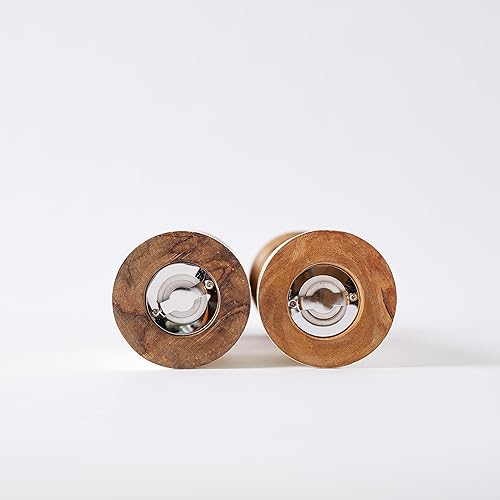 Miniatura 6 de Mud Pie Farmhouse - Molinos de madera y esmalte para sal y pimienta, 10 1/2" x 3" (de) diámetro, blanco, marrón