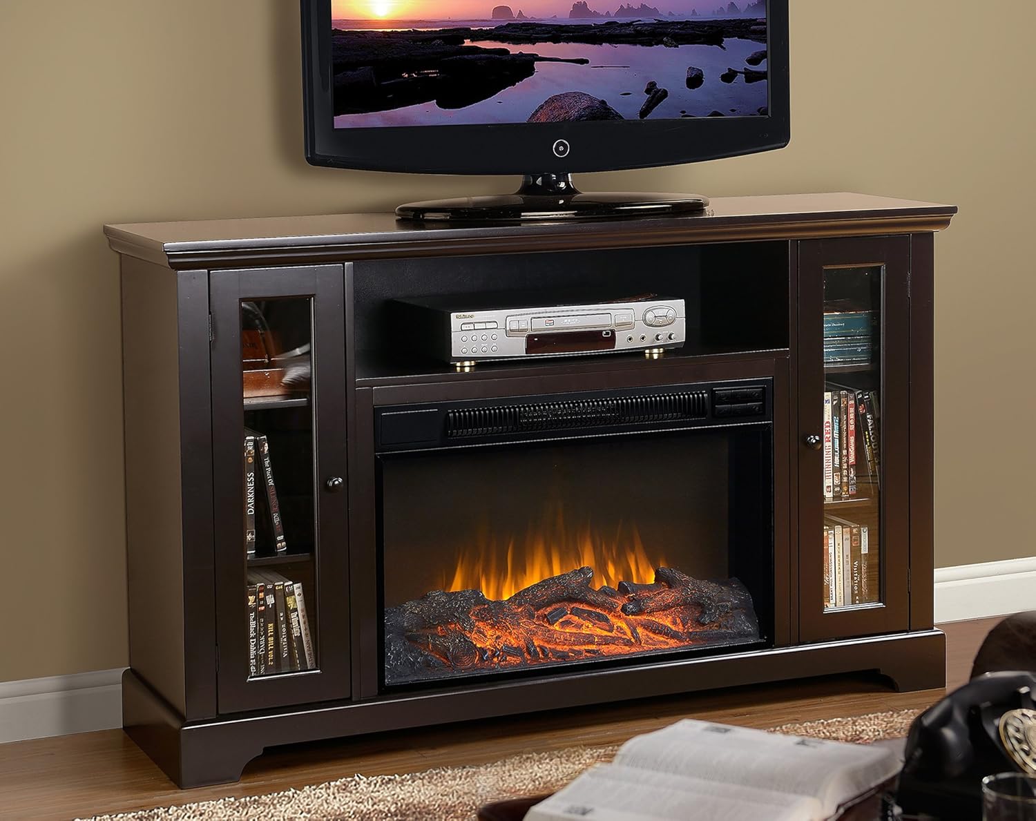 HOMESTAR ZKINGWOOD Kingwood Wide Media Fireplace, Espresso