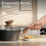 DishDelight Pots d'induction et poêles ensemble non bâton, 12 Kitchenette en pièces, Ensemble de cuisson granitique antiadhésif avec casseroles à frire, Noir