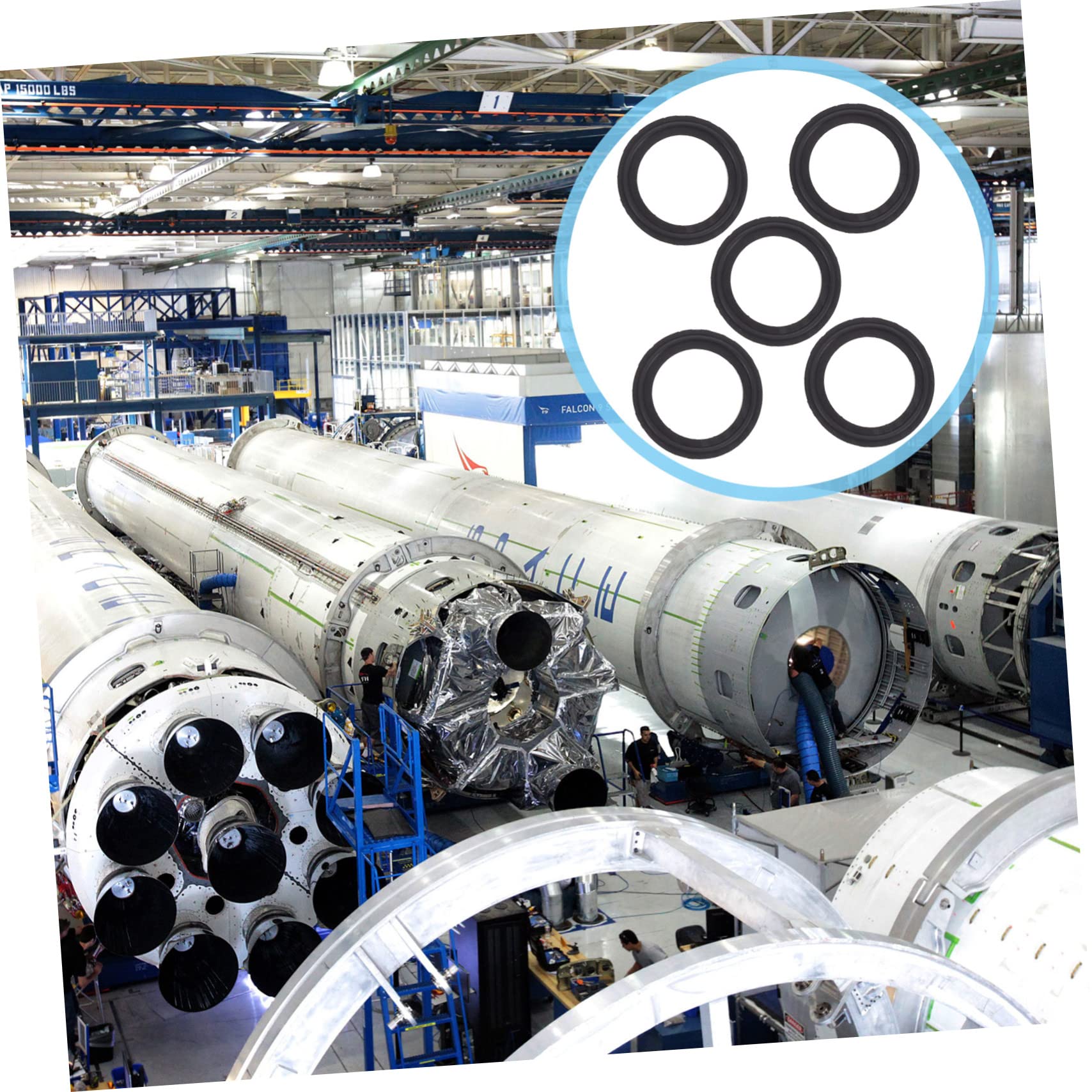 Ciieeo 5 Set Guarnizioni Per Clamp Per Attrezzature Sanitarie E Industriali Resistente E Corrosione Utilizzabile E Farmaceutici 5 Pezzi*5