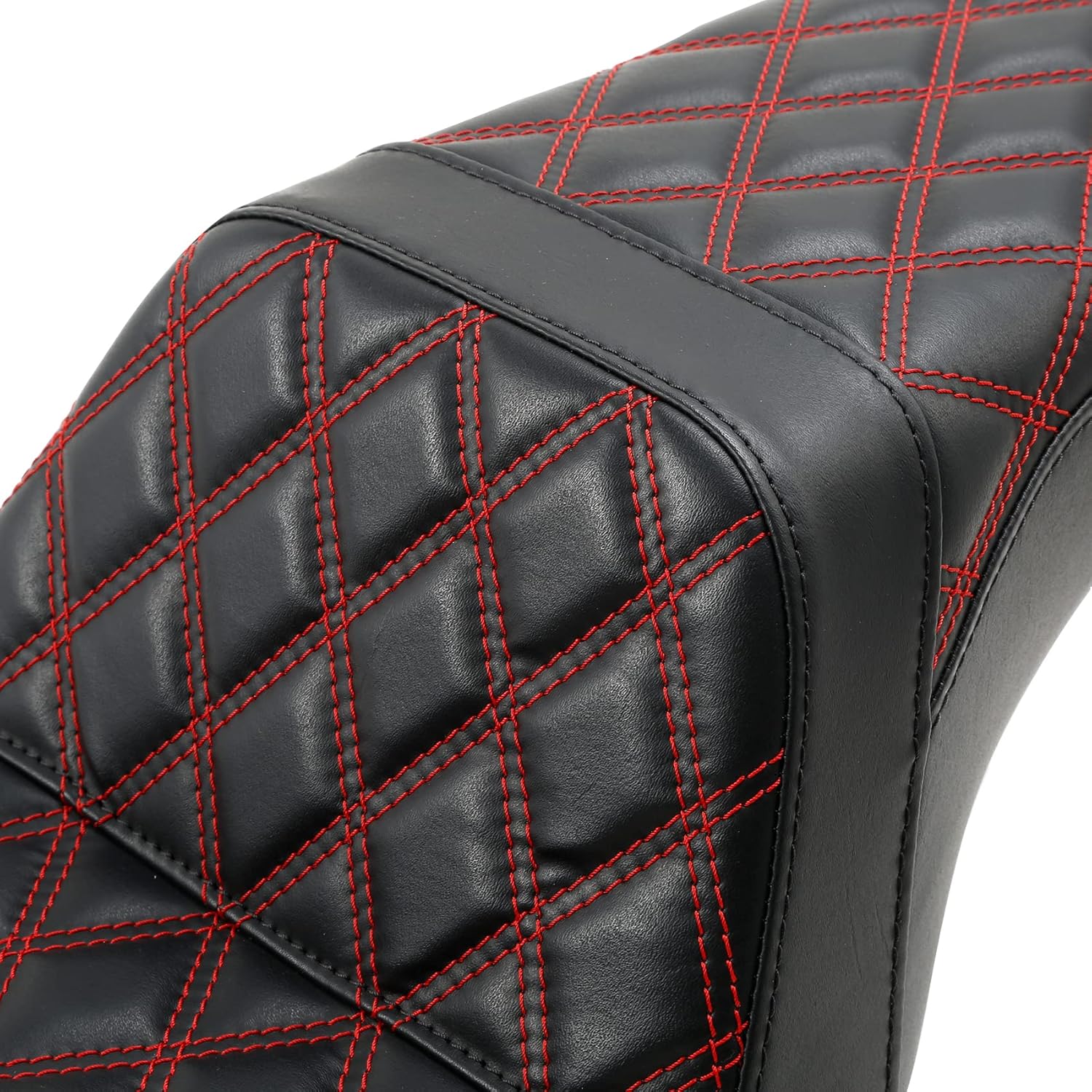 Motocycle Seat Driver & Passenger Seat Fit for Harley Dyna Wide Glide Low Rider Street Bob Fat Bob FXDF Super Glide Custom FXDC 2006-2017 Switchback Red Stitching