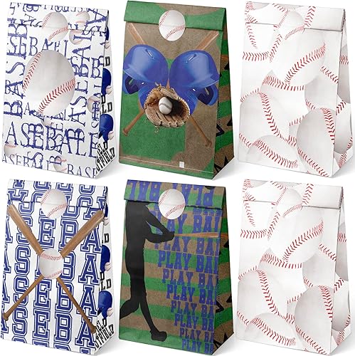 Miniatura 1 de 24 bolsas de regalos de béisbol para fiestas de béisbol, regalos de fiesta de béisbol para niños, suministros de fiesta de cumpleaños de béisbol