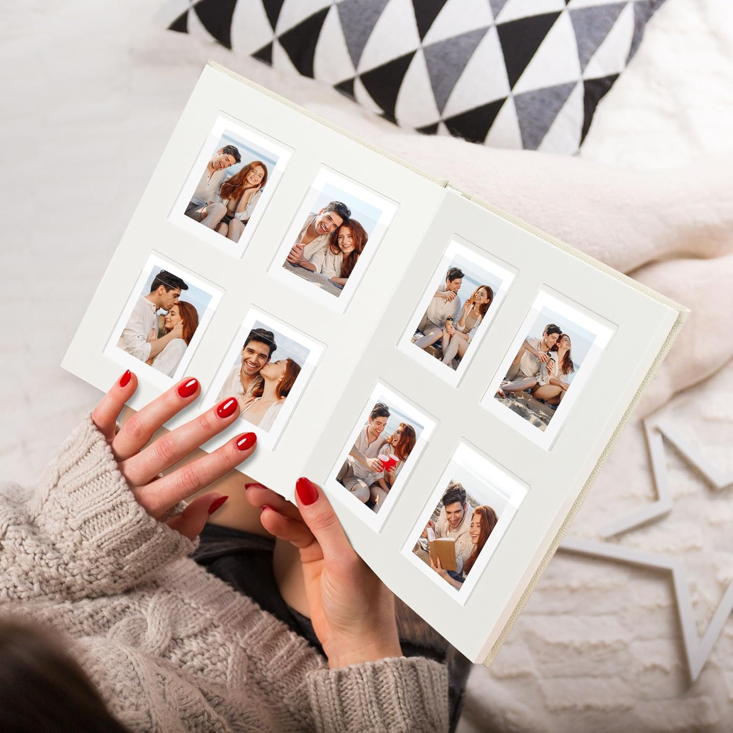 Vienrose Polaroid Photo Album with PU Leather Cover, 128 Pockets Instax Photo Album with Writing Space for 2x3 Pictures Fits for Fujifilm Instax Mini Instant Cameras, Pink