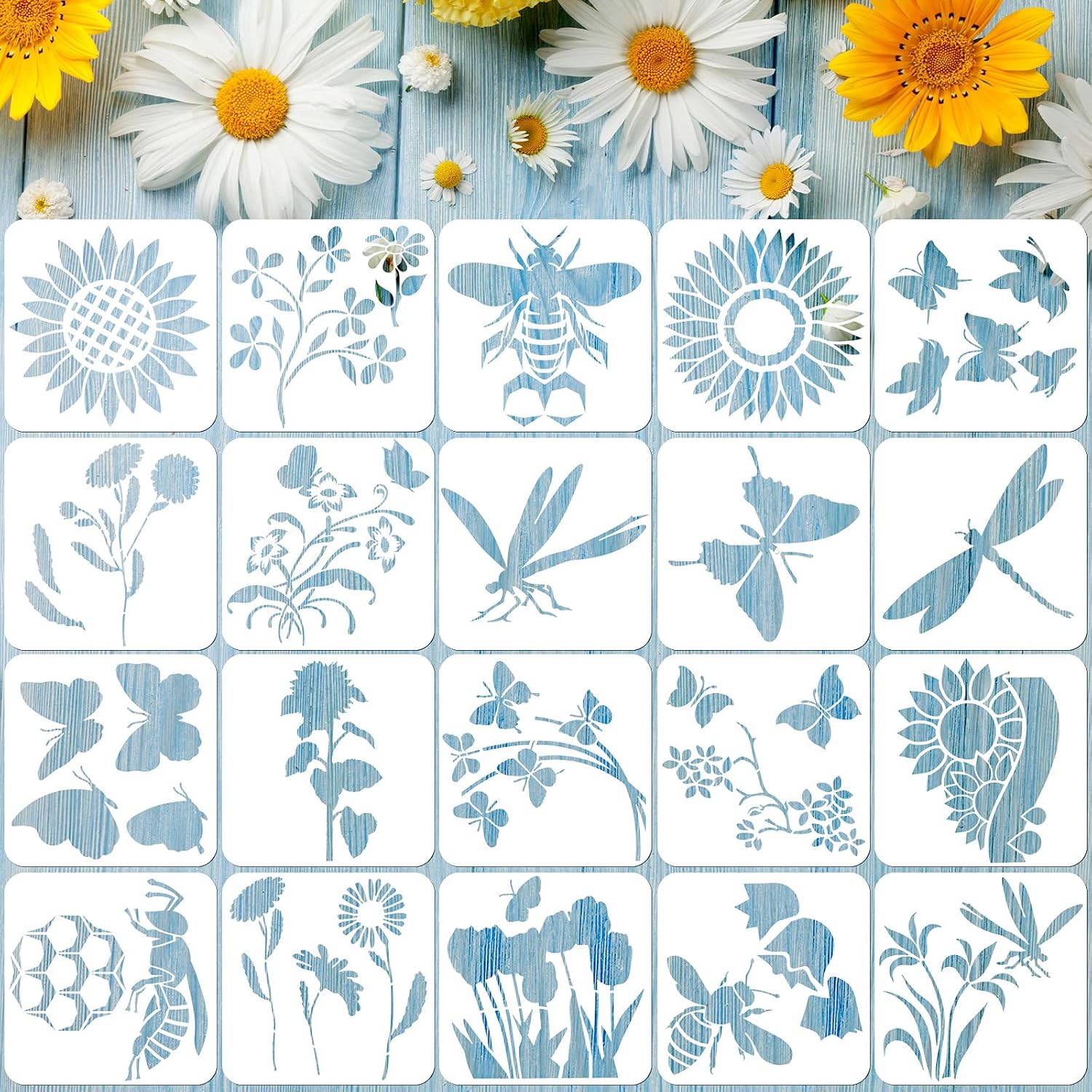 20 Pieces Flower Deer Stencil Template for Painting Reusable Forest Wolf Mountain Snowflake Stencil Spring Winter Template, DIY Christmas Stencils for Painting on Wood Wall Home Decor (Plants Style) : Arts, Crafts & Sewing