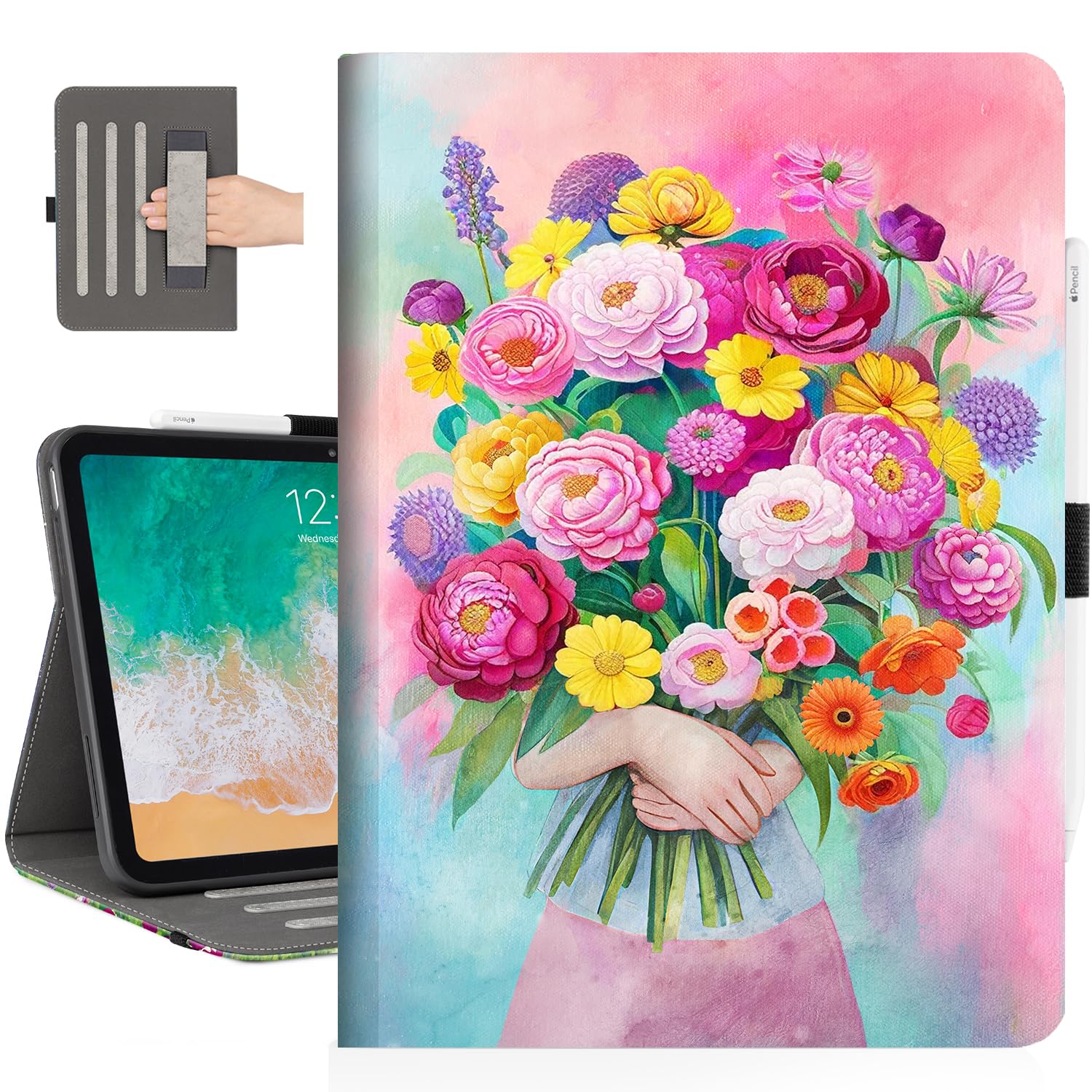 Vimorco for iPad 10th/ (A16) 11th Generation Case, for iPad Case 11th/10th Generation with Pencil Holder/Hand Strap/Pocket, Adjustable Angle, for