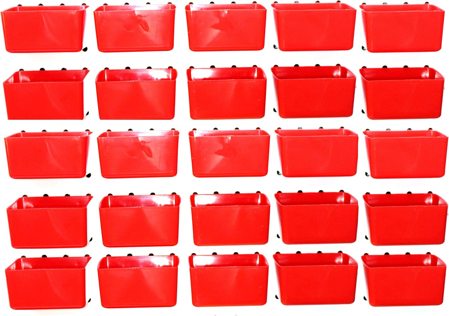 JSP Manufacturing Small Plastic Red Pegboard Storage/Part Bins (50)