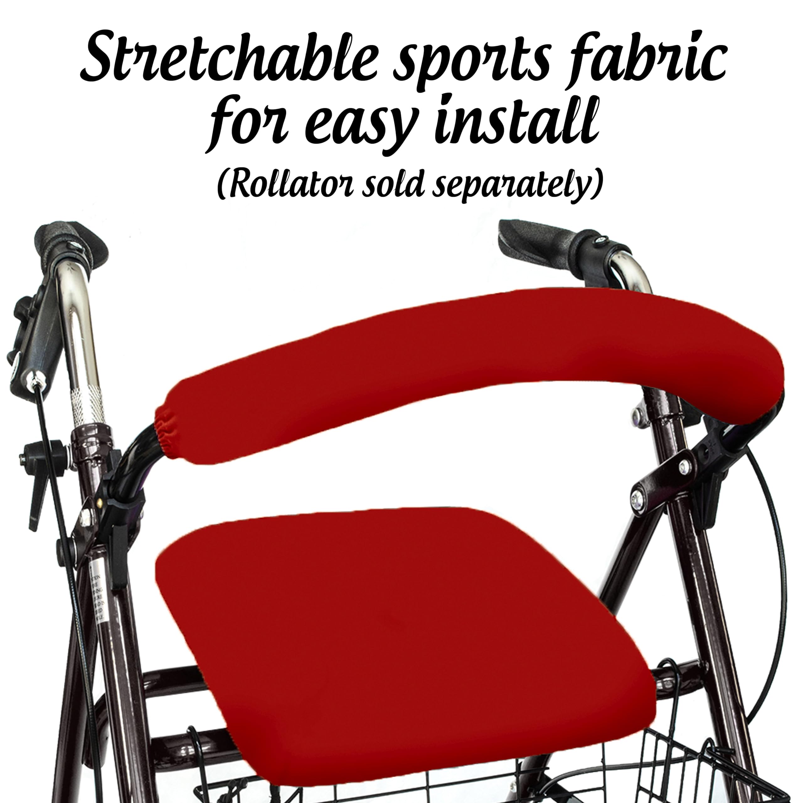 Top Glides Universal Rollator Walker Seat and Backrest Covers (Red) — Amazon image 2