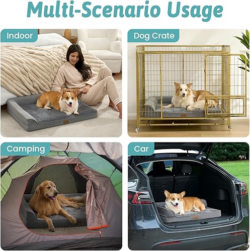 Miniatura 5 de Camas ortopédicas para perros extra grandes, sofá XXL para mascotas para perros grandes, sofá de espuma de gran apoyo con funda de forro