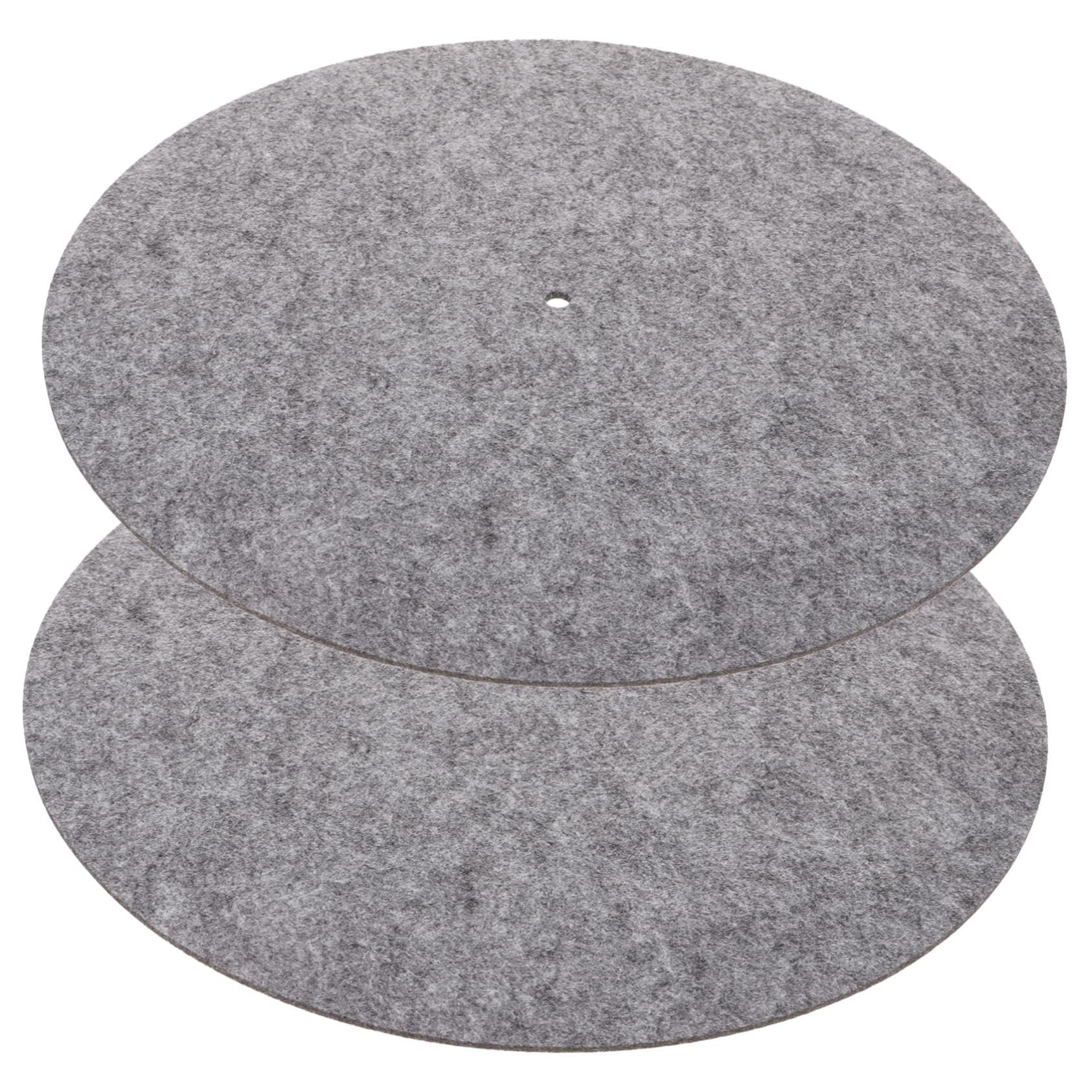 SUPVOX 2Pcs Vinyl Record Mats Slip Felt Turntable Mats for Record Players Vibration Control Scratch Protection Comfortable Use Grey