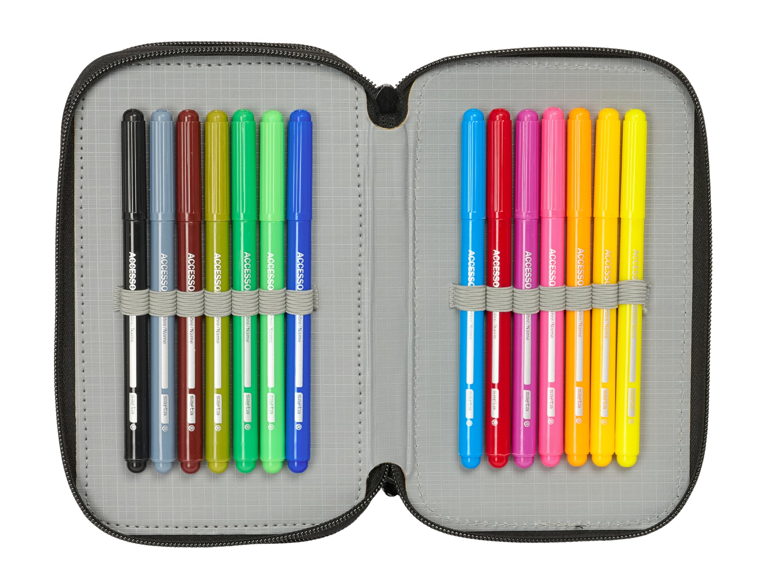 safta HOT WHEELS - Astuccio scuola con 37 utili inclusi, astuccio per bambini, ideale per bambini dai 5 ai 14 anni, comodo e versatile, qualità e resistenza, 12,5 x 5,5 x 19,5 cm, multicolore, M