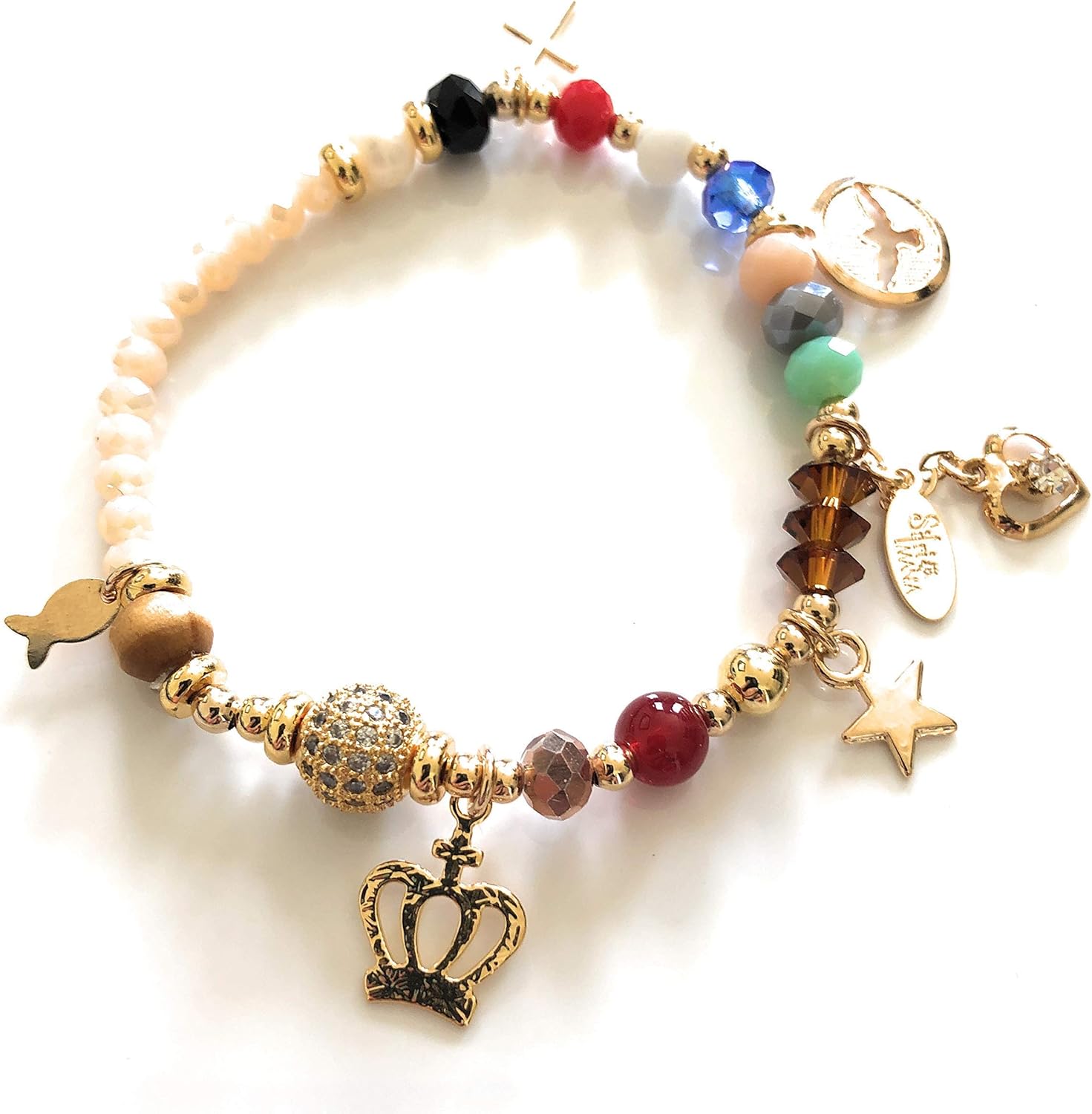 SIFRIMANIA Story of Jesus Christ Life Stretch Charms Beads Journey of Faith Handmade Bracelet for Women