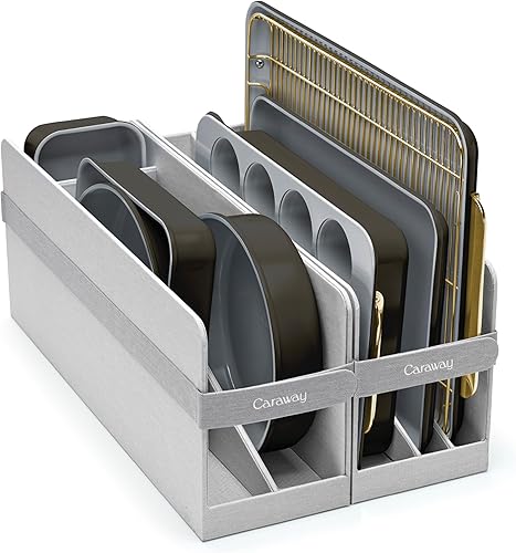 Caraway Juego de utensilios de cerámica antiadherente para hornear (11 piezas) - bandejas para hornear, bandejas para hornear, estante de