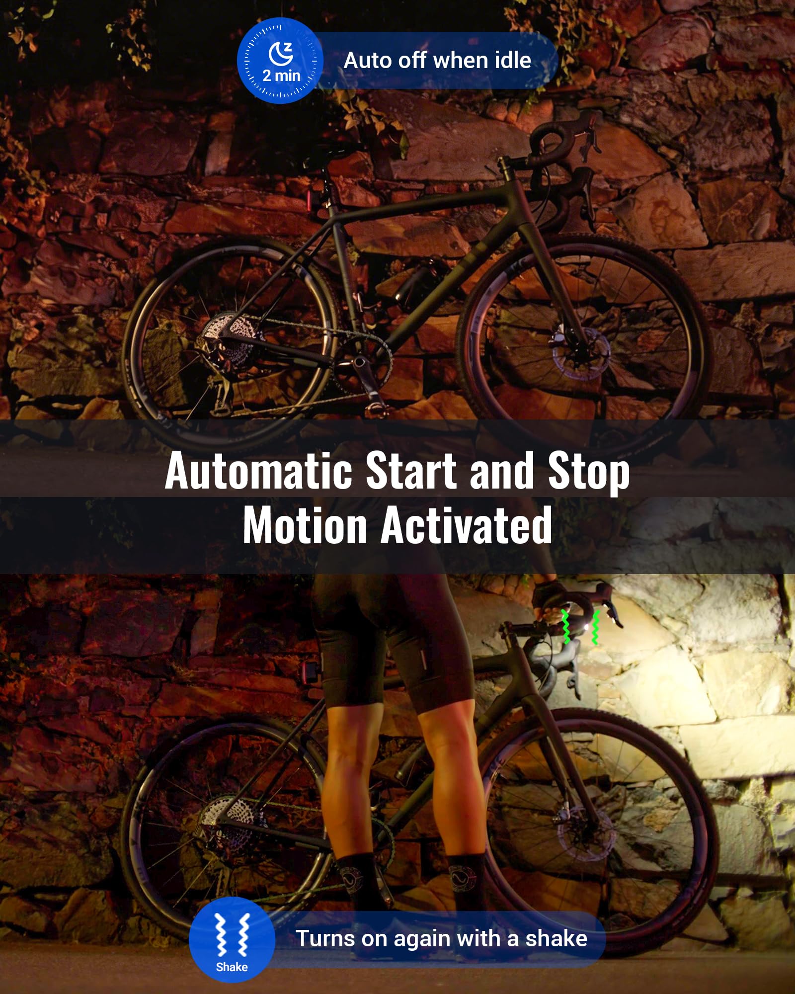 RAVEMEN FR1100 SE - Faro anteriore per bicicletta, compatibile con computer Garmin/Wahoo/Bryton, grandangolare a 270°, per guida notturna urbana e avviso diurno, accensione e spegnimento automatici