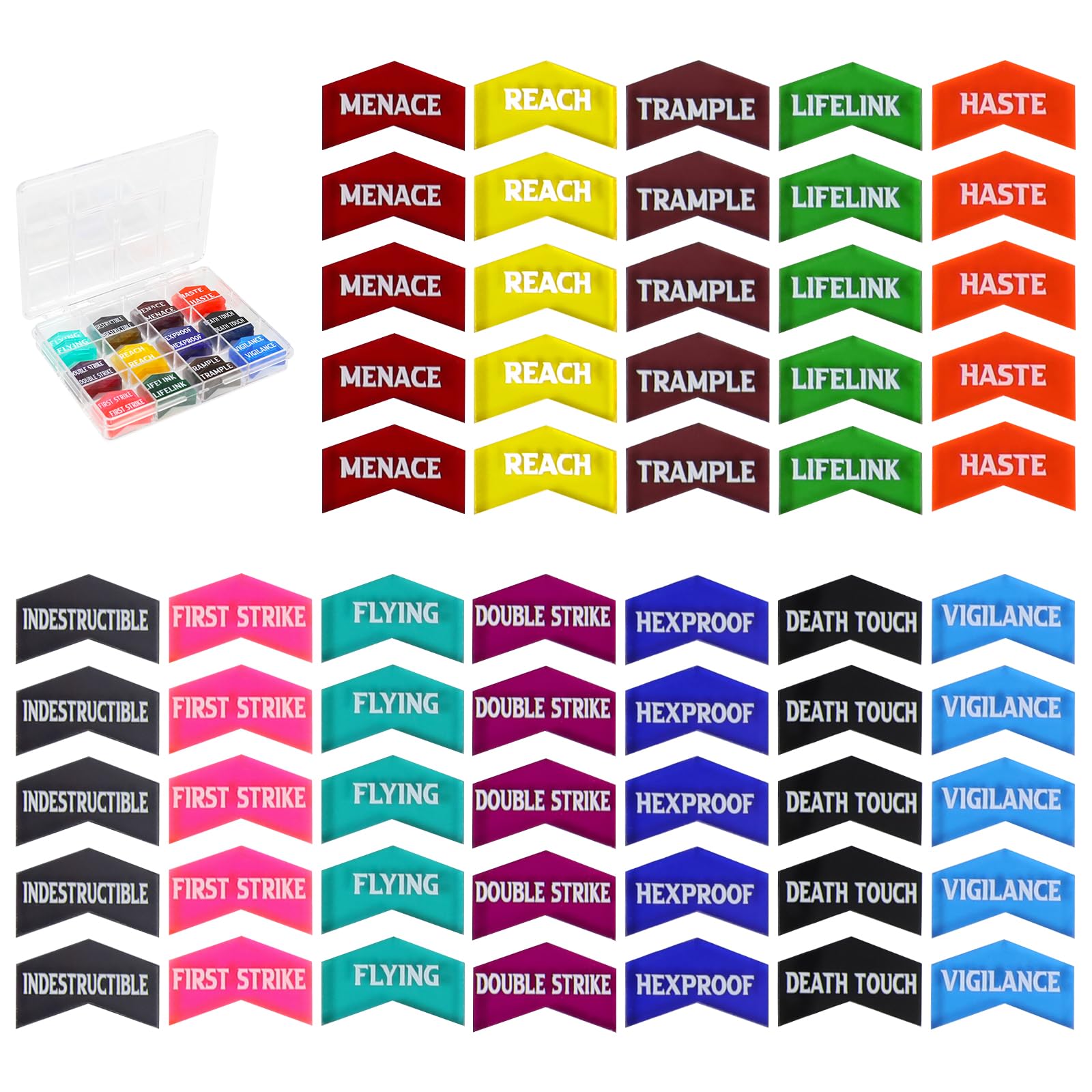Amazon.com: FIGURESLAB 60Pcs MTG Abilities Keyword Tokens with Box, Color  Coded MTG Creature Stats Buff Tokens for Magic The gatering, Compatible  with TCG, CCG Magic Card Games Accessories : Toys & Games