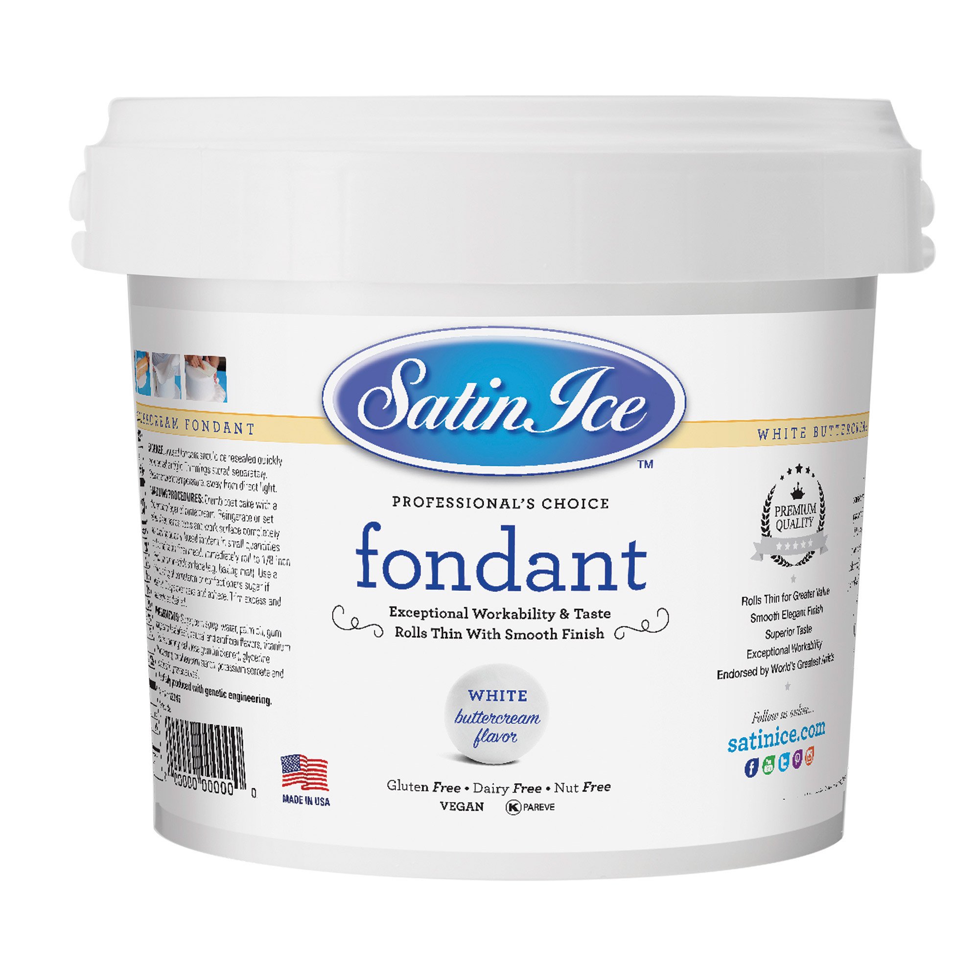 Satin Ice Black Fondant, Vanilla, 1 Kilogram — view 34