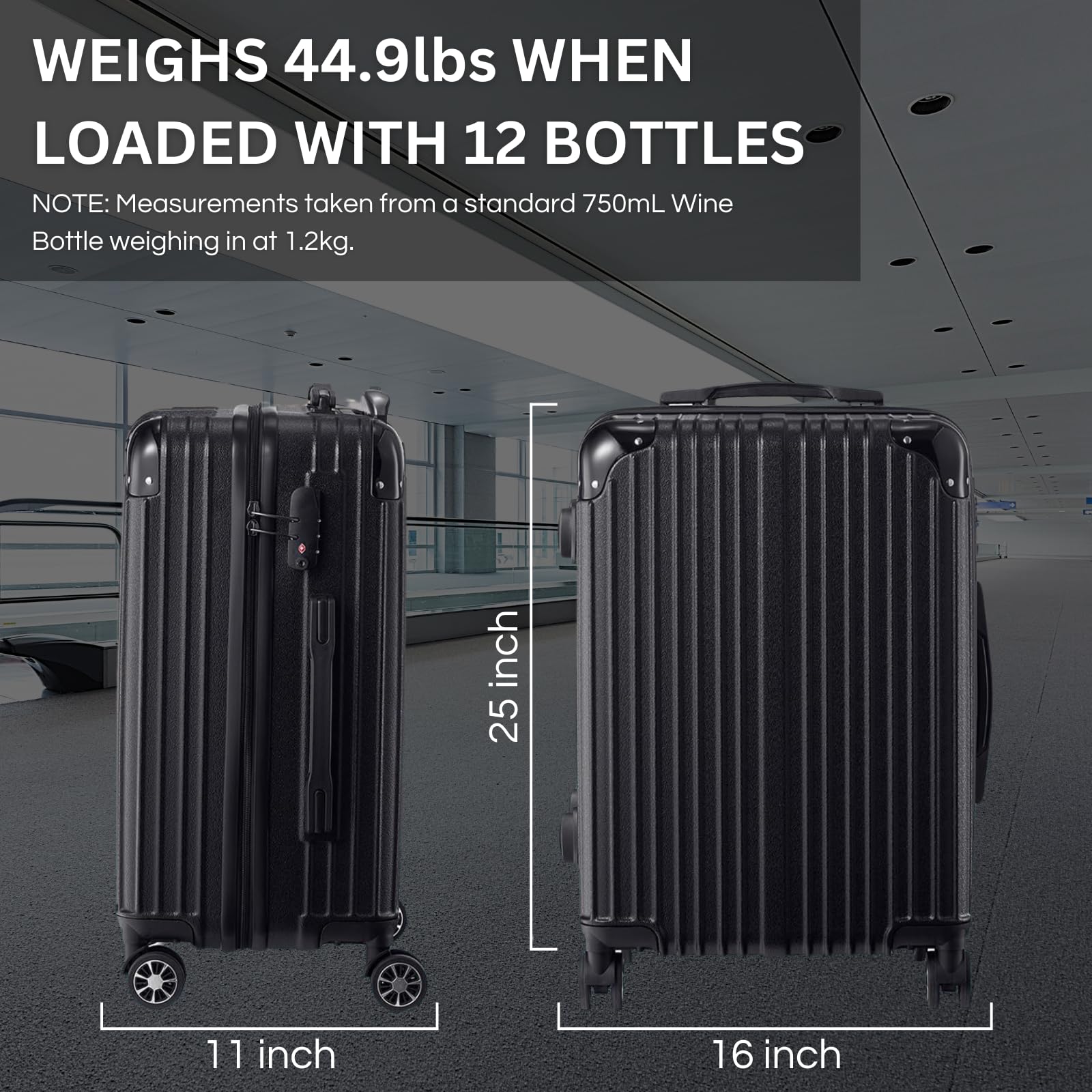 The Wine Savant Valise pour Bouteille de vin avec 6 Sacs de Voyage Extensibles Amovibles, Bordeaux, 12 Bottle, Valise pour Bouteille de vin
