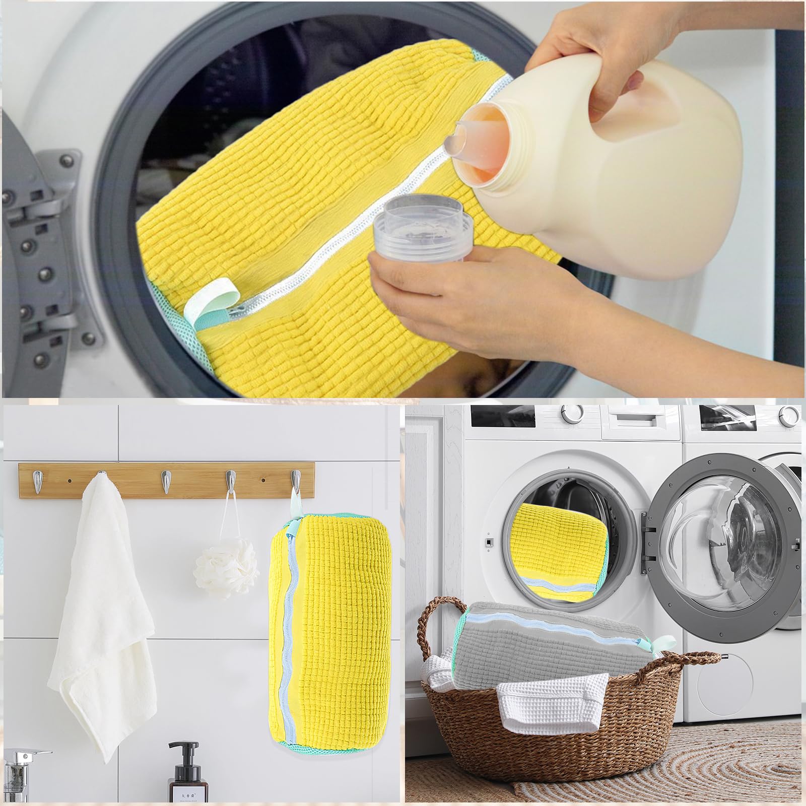 NLMWTI - Pack De 2 Bolsas Para Lavar Zapatillas En Lavadora, Malla Reutilizable Con Cremallera, Tamaño 18x32 Cm - Protege Calzado Y Lavadora