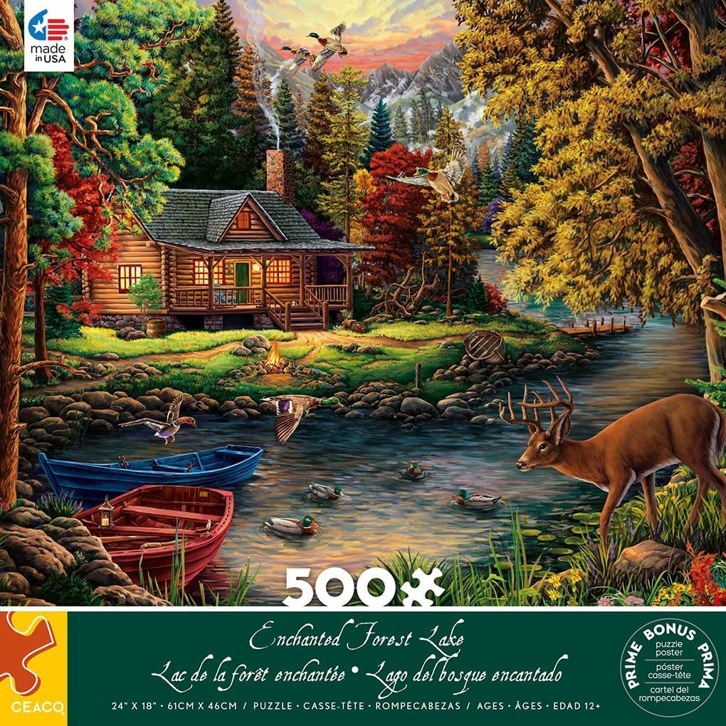 Amazon.com: Ceaco - Enchanted Forest Lake - 500 Piece Jigsaw
