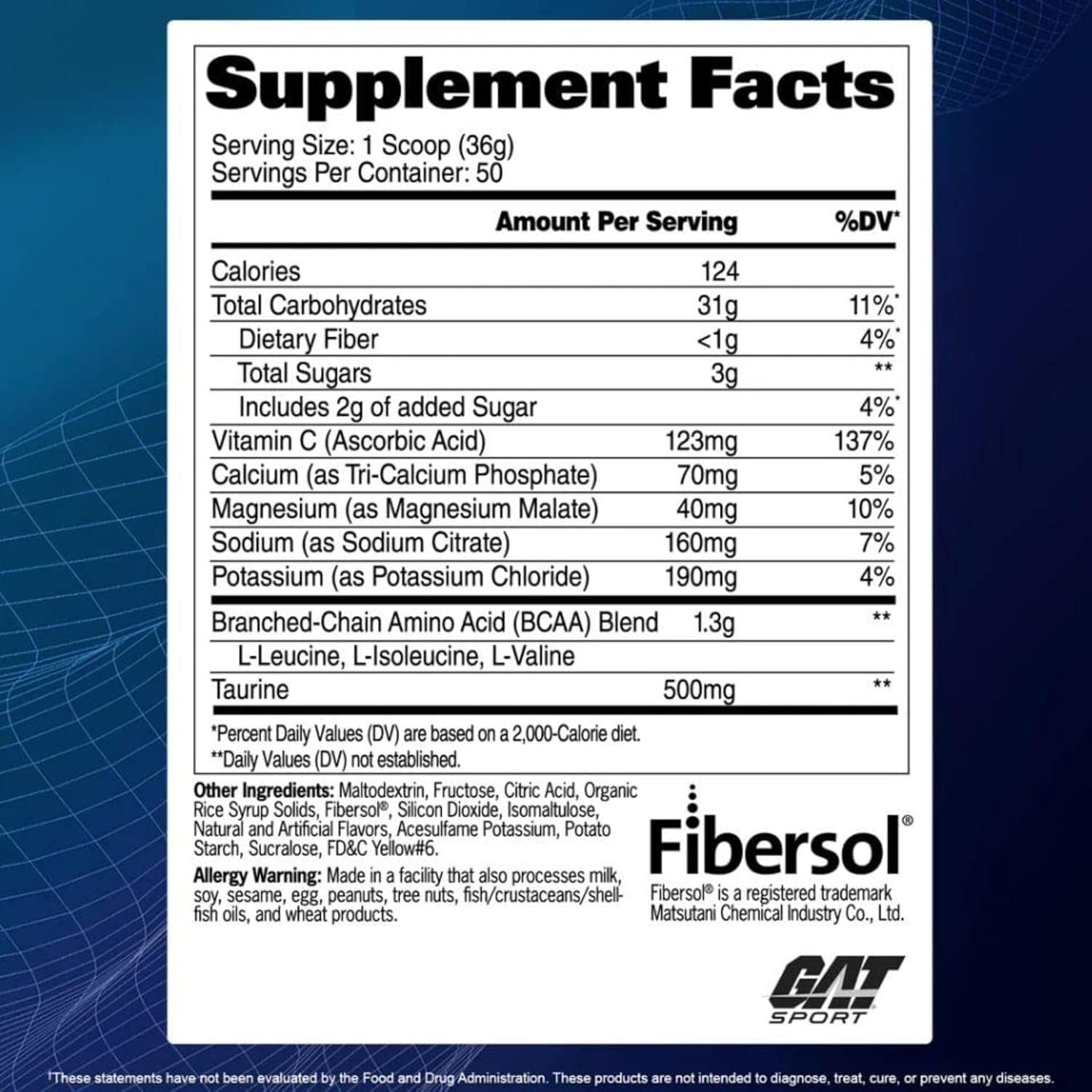 GAT SPORT Carbotein High-Performance Glycogen Loader, 50 Servings (Grape)