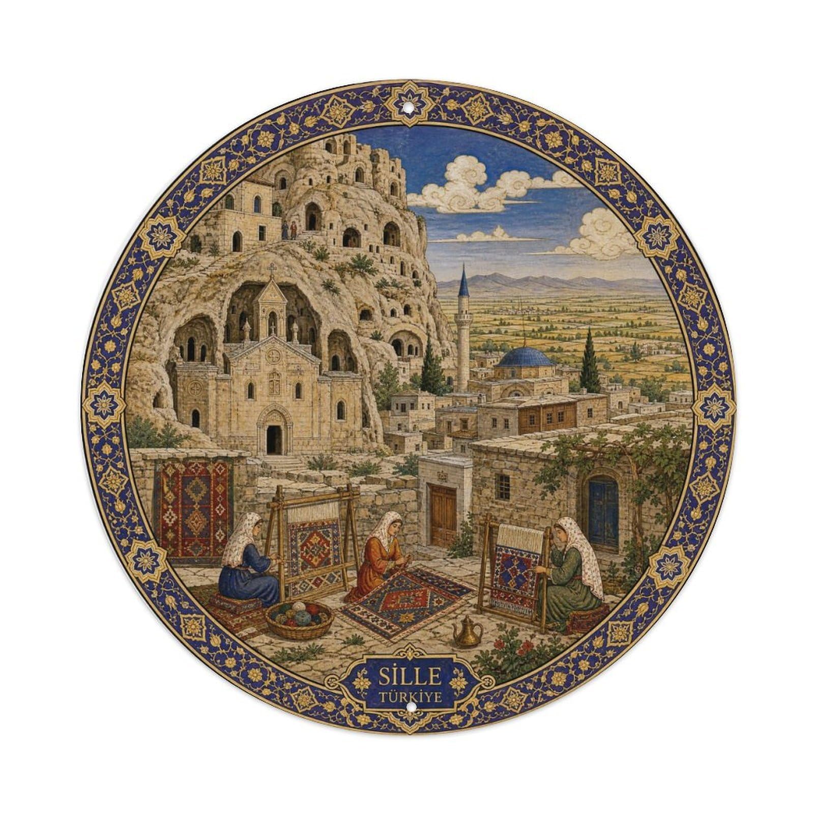 Sille Konya Turkey Historic Village Ottoman Miniature Metal Tin Sign
