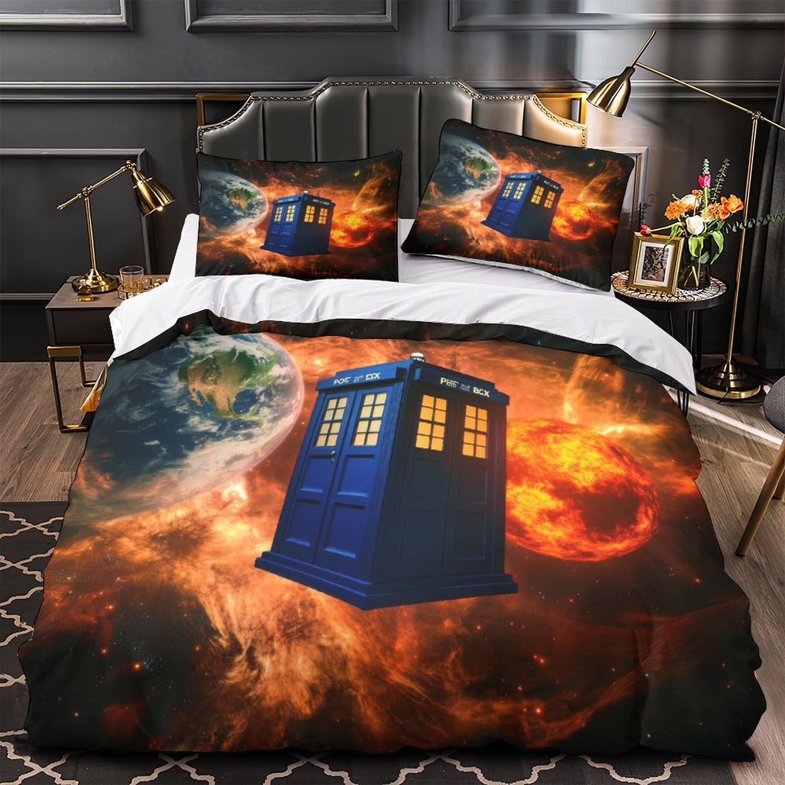 Housse de couette tigre 3D microfibre résistante lit super king 260x220