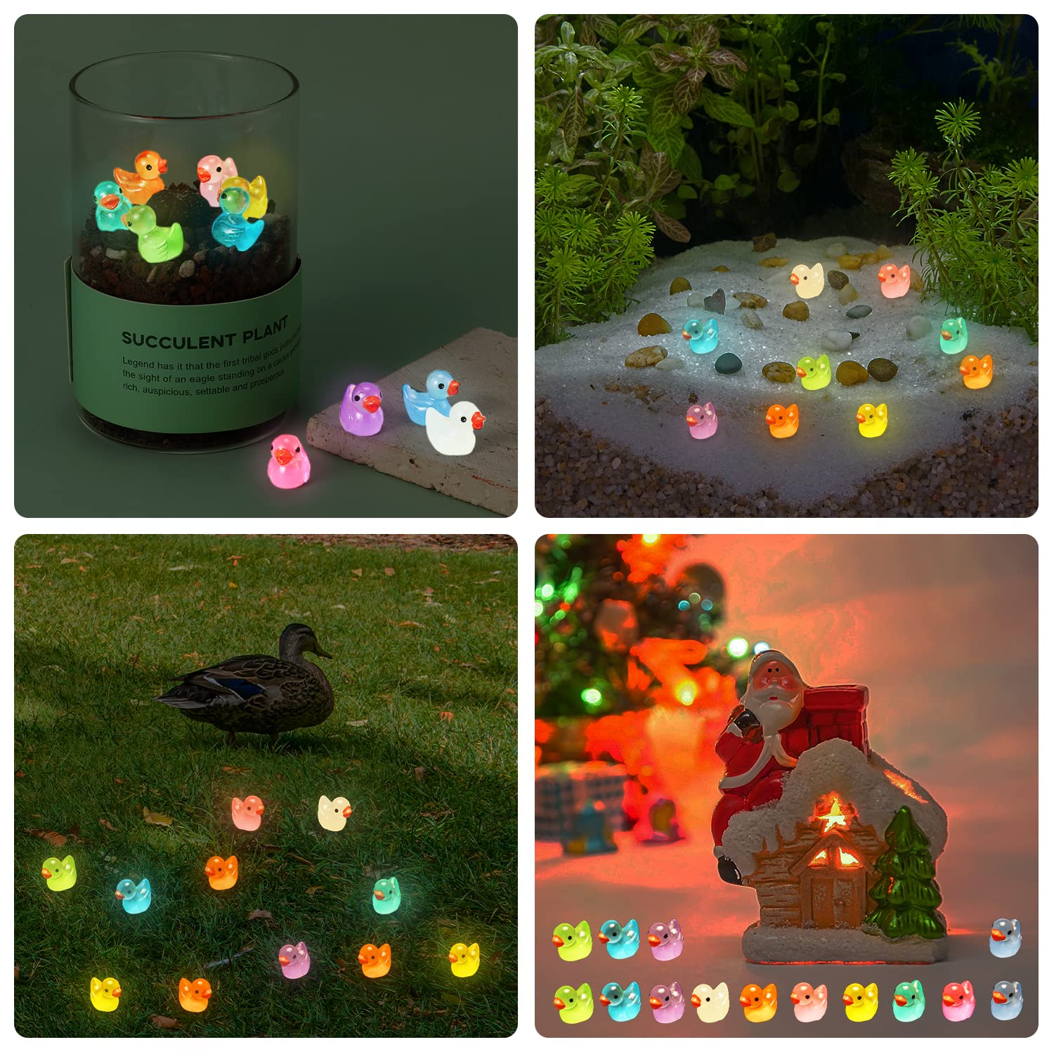 100 Mini Anatre Luminose In Resina 17x16x12 Mm – Colorate, Per Acquario, Piante E Decorazioni Fai Da Te - 2