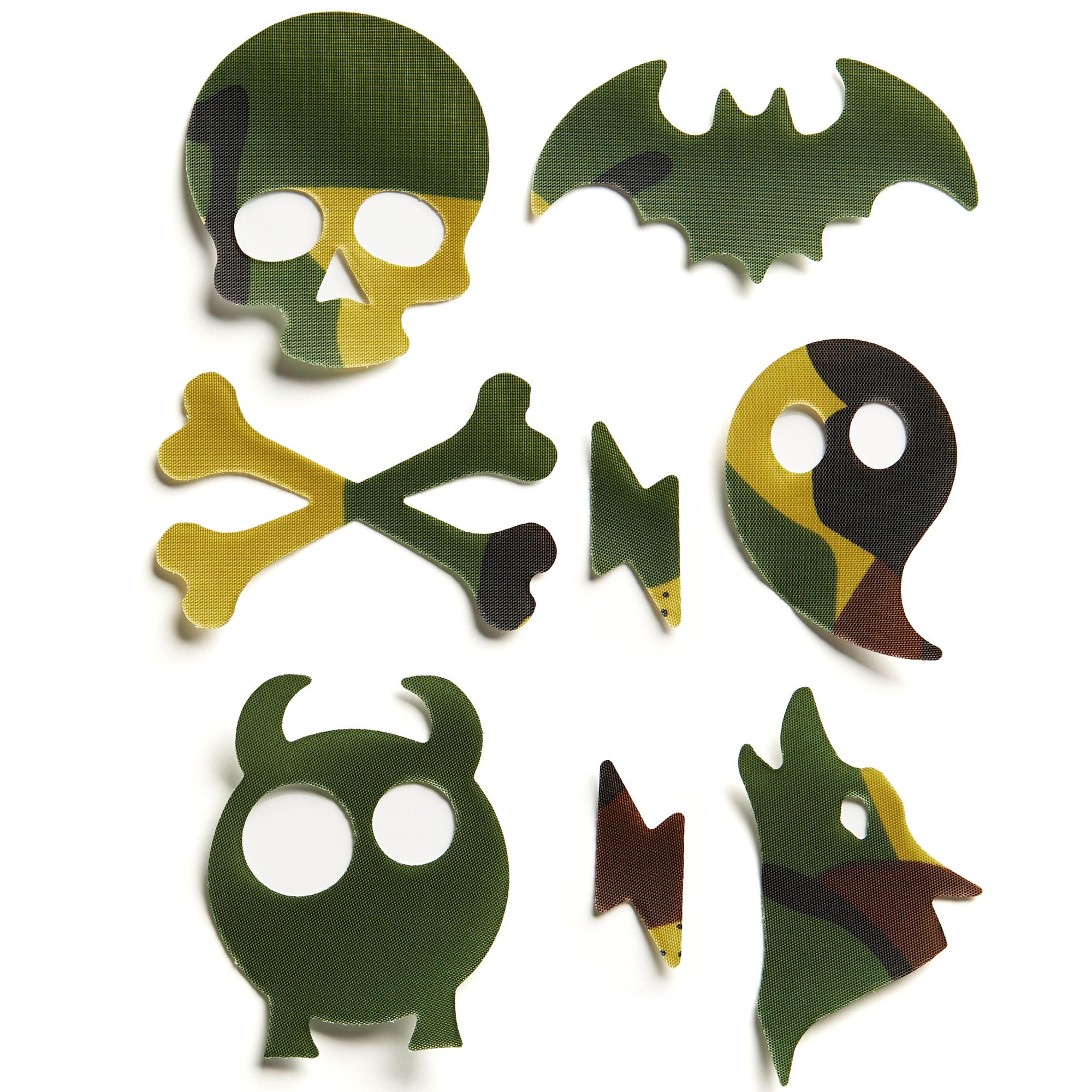 DJR SPOOKY - Self-Adhesive Down Jacket Repair Patches | Waterproof, Tear-Resistant, Pre-Cut Nylon Patches for Quick Repairs | 7-Piece Set for Down Coats, Sleeping Bags, Tents, & Outdoor Gear - Camo