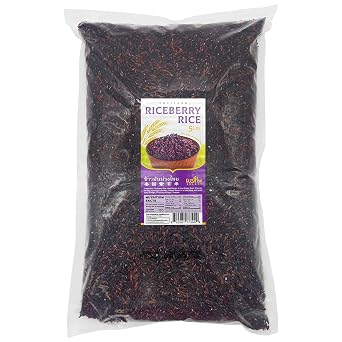 Fusion Select 5 Lb Riceberry Rice - Nutrient-Dense Purple Whole Grain Rice Rich in Fiber & Anthocyanins - Subtly Sweet, Nutty & Aromatic - For Fried Rice, Rice Pilaf, Salad & Thai Rice Curries