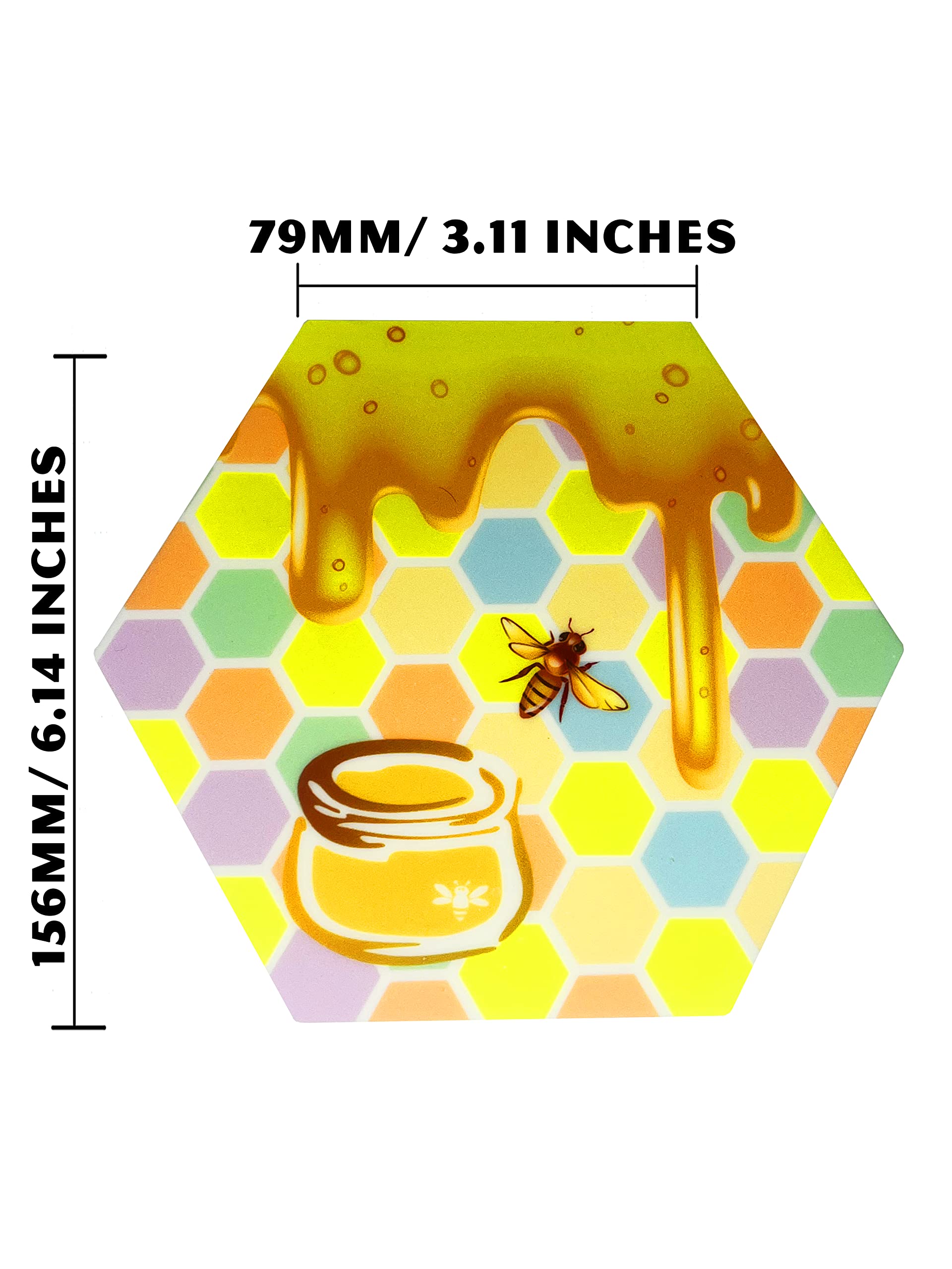 Trippy Mats - Silicone Heat Resistant Cooking Mat, Wax Mat, Cool Designs, Hexagon Non Stick Mat. (Honey Pot Mat)