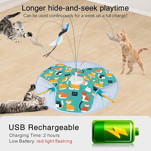 Miniatura 7 de Juguetes interactivos para gatos, juguete automático mejorado para gatos de interior, juguetes para gatos adultos aburridos de interior, juguete