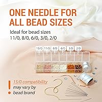 Vista 5 de VONEEDL 60 Agujas de Enhebrado Rectas con Tubo de Almacenamiento Conveniente Tamaño 10-0.45mm (0.017in) Agujas Extra Finas para Semillas - Perfectas