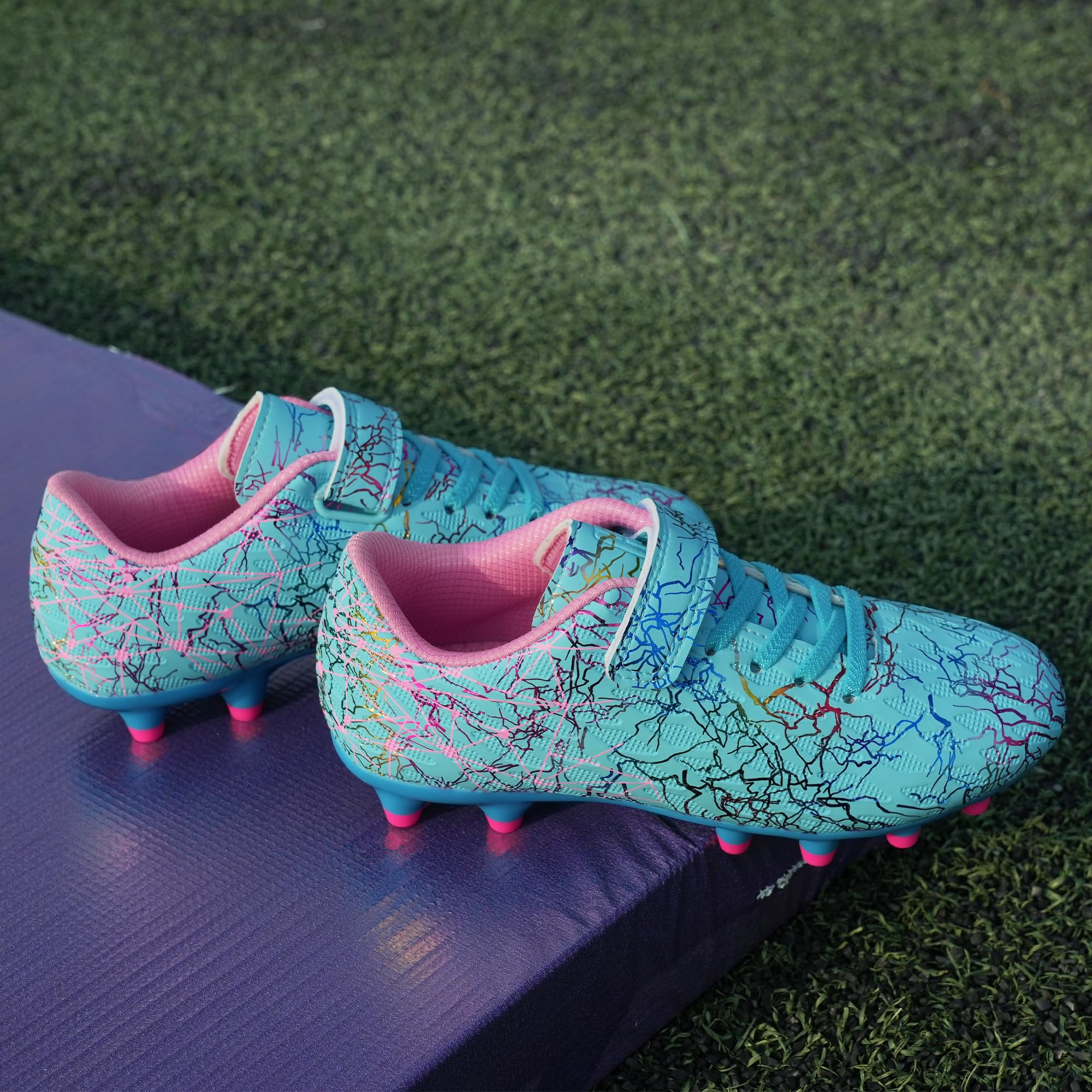 JABASIC Scarpe da Calcio F/G per Bambini e Bambine con Calzettoni da Calcio
