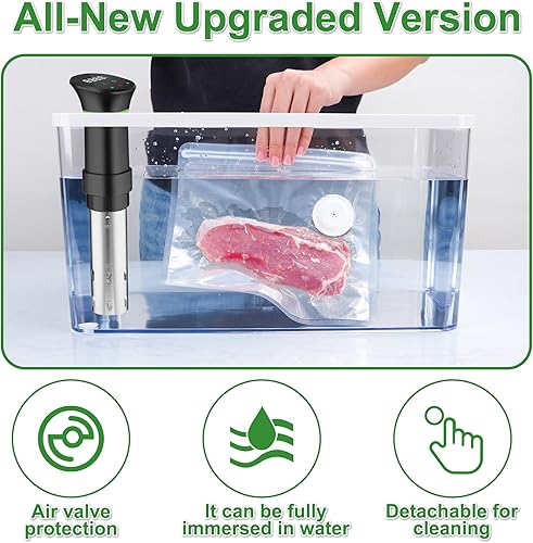 Miniatura 3 de Bolsas reutilizables selladoras al vacío, sin BPA, bolsas de almacenamiento de alimentos a prueba de fugas para Sous Vide, congelador y preparación