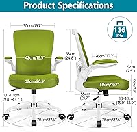 Vista 2 de FelixKing Office Chair, Ergonomic Desk Chair Breathable Mesh Chairs Adjustable High Back Lumbar Support Flip-up Armrests, Executive Rolling Swivel