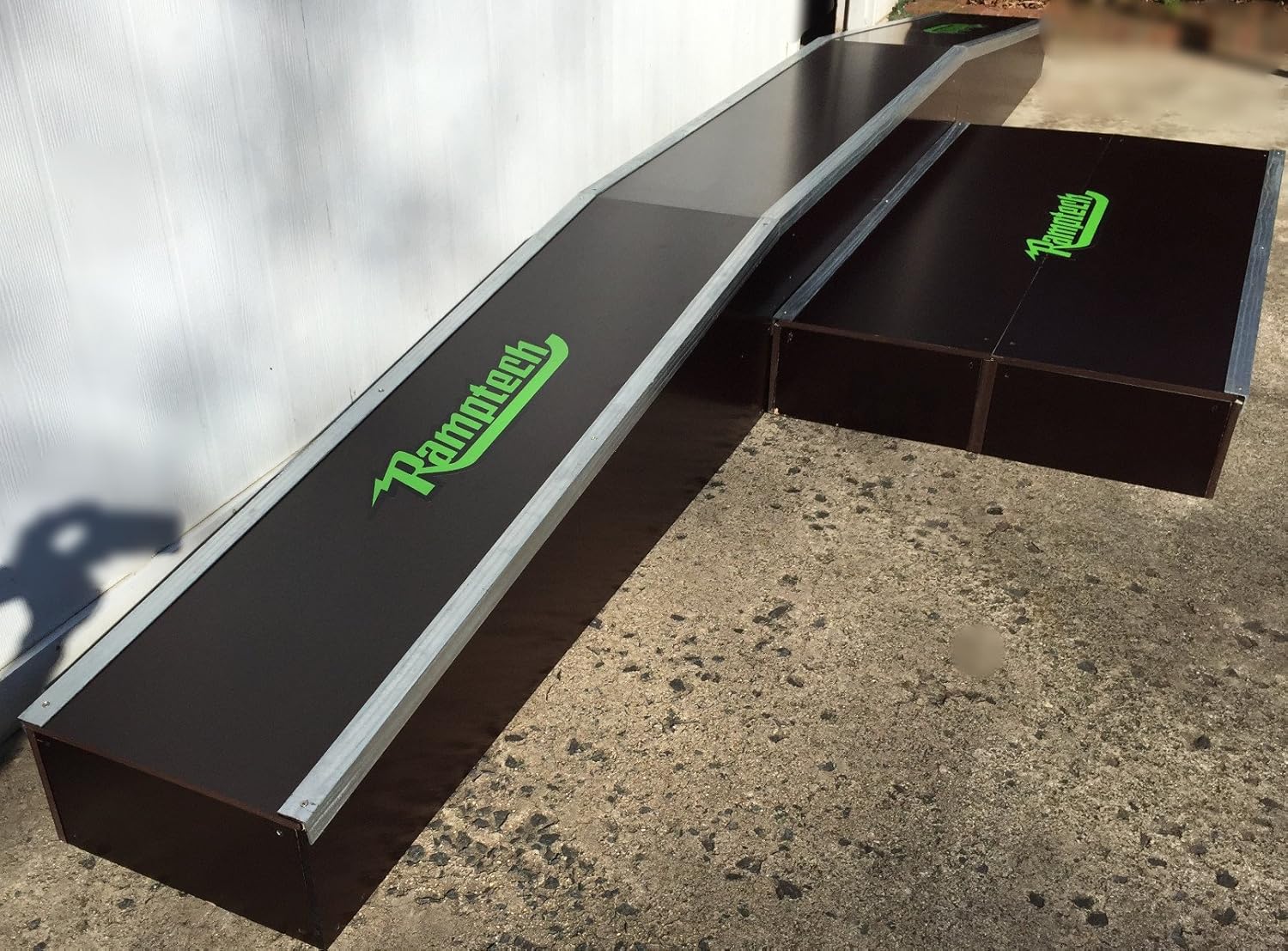 Ramptech Super Manny Pad (10" Tall x 32" Wide x 5' Long) - Weatherproof, Heavy-Duty Indoor and Outdoor DIY Skateboard Pad Kit - Portable Manual Pad with Galvanized Steel Edges and HDO Wood Body
