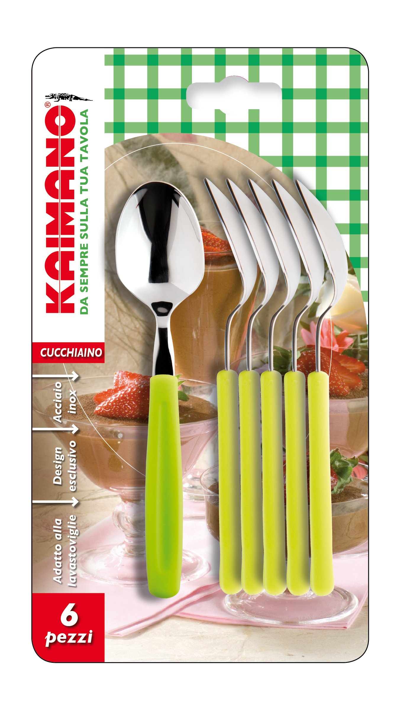 Kaimano KDN760306E Dinamik 6 Teaspoons, Acid Green
