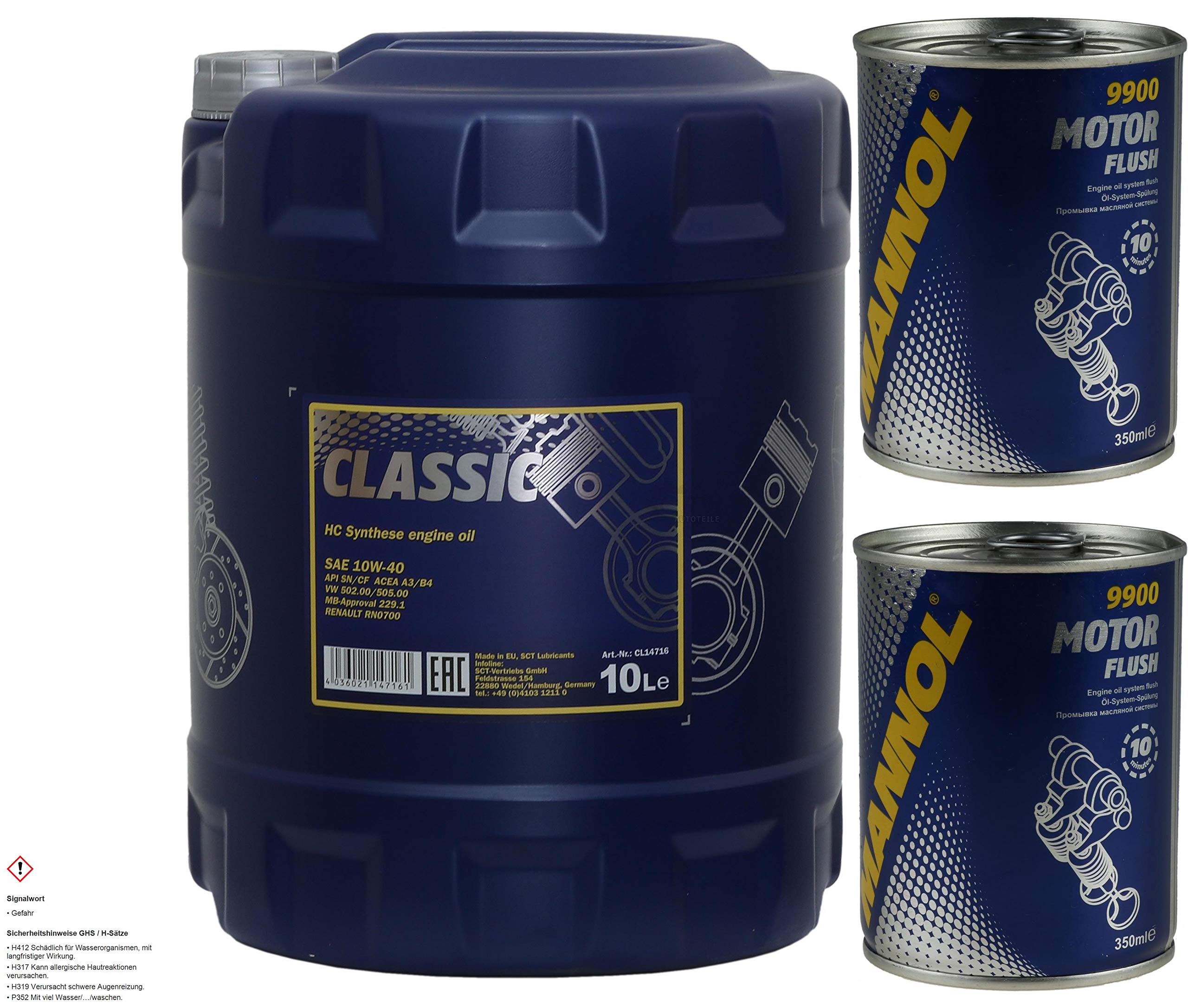 Mannol Olio motore Classic 10W-40, 10 litri - Pulizia del motore e sistema di irrigazione