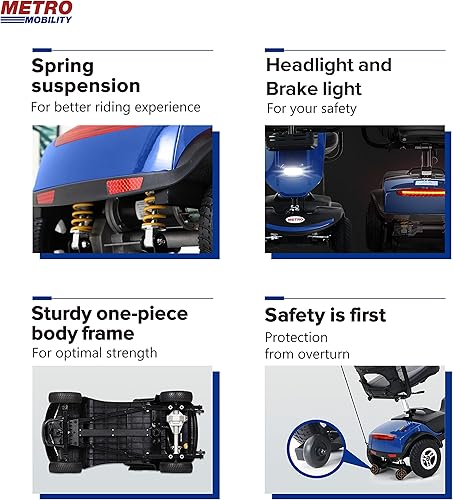 Miniatura 9 de Scooter de movilidad compacto para exteriores de 4 ruedas para personas mayores con 2 baterías de plomo ácido de 12 AH scooters de movilidad