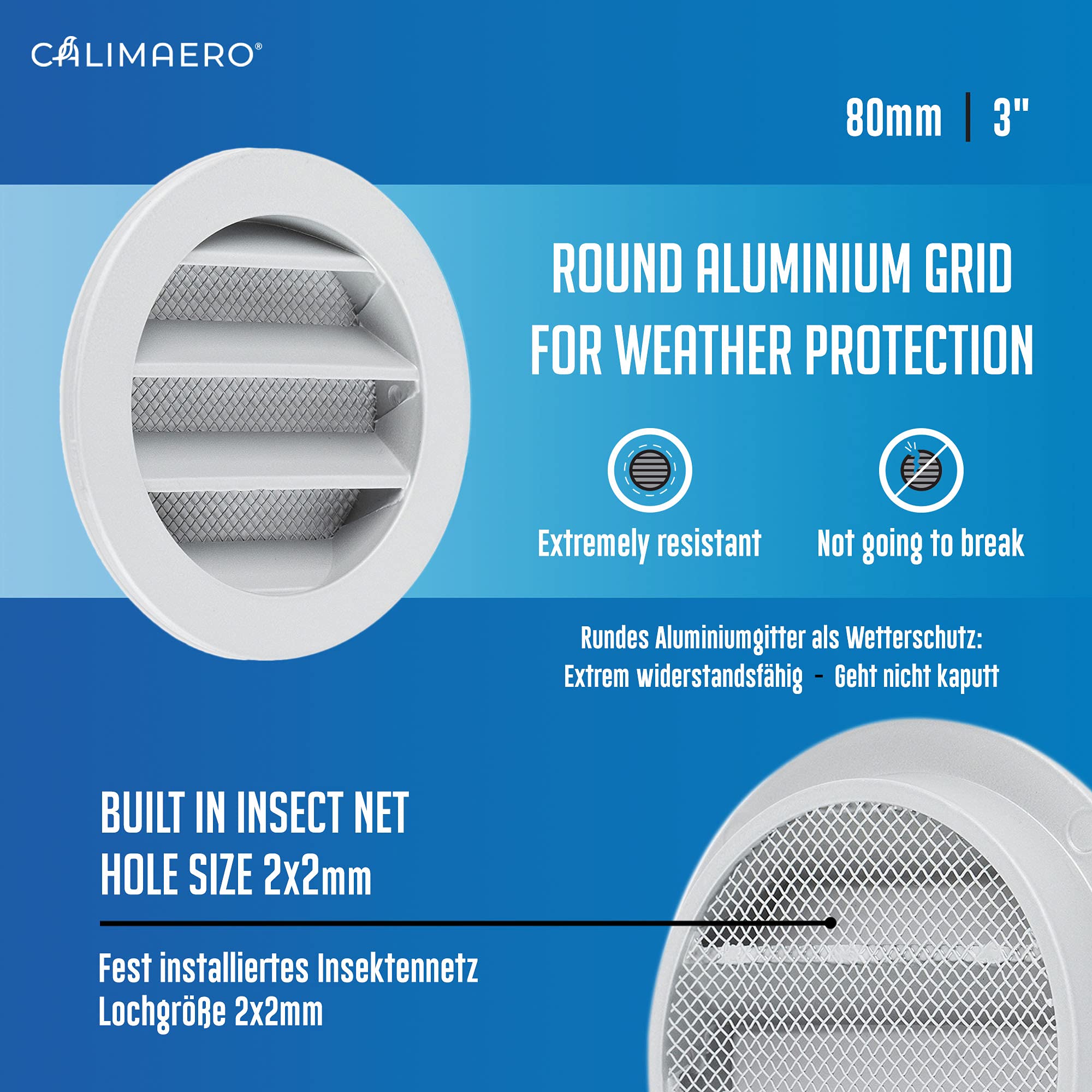 Buy calimaero WSGG Air Vent Cover 80mm Extractor Fan Air Vent Covers