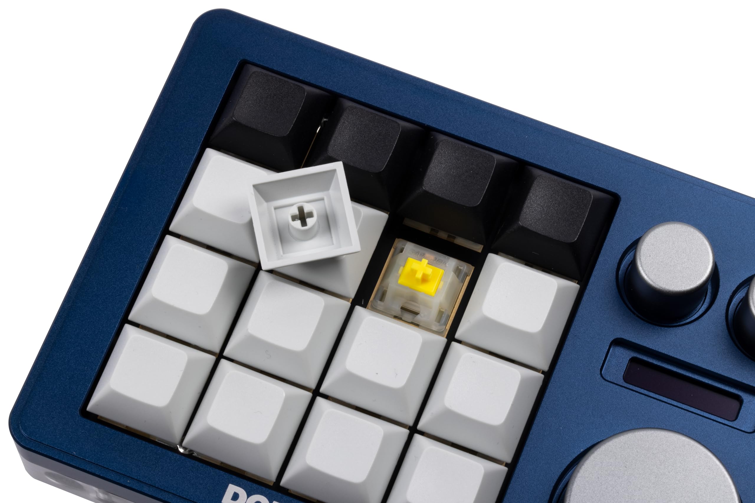 DOIO KB16 aluminiowa podkładka makro Megalodon Triple Knob, kompatybilna z VIA, mini klawiatura dla projektantów (granatowa)