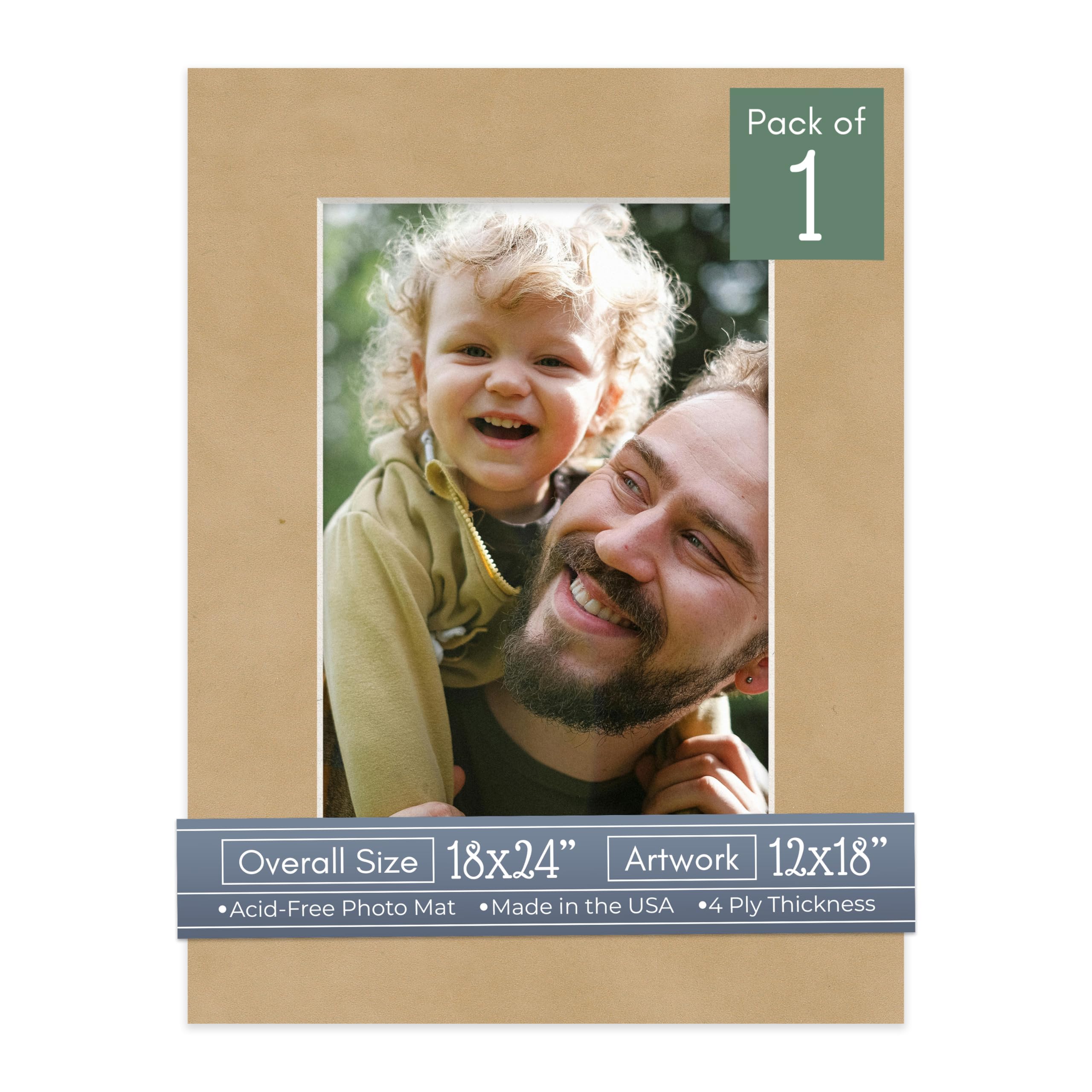 CountryArtHouse Thicket Suede Acid Free 18x24 Picture Frame Mats with White Core Bevel Cut for 12x18 Pictures - Fits 18x24 Frame - One Mat-image-27