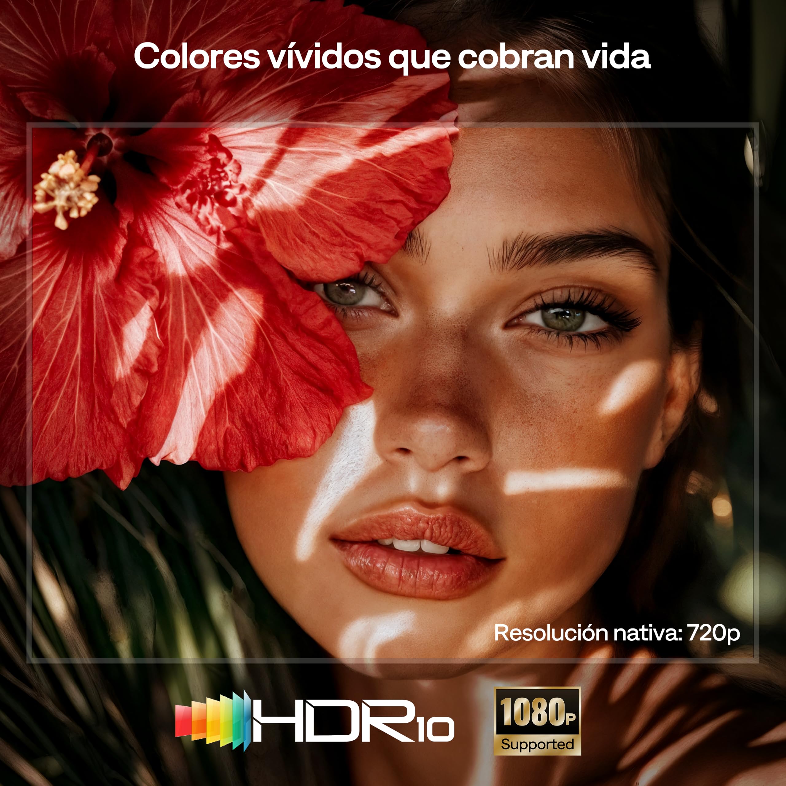 Aurzen E1 Mini Videoproyector Portátil 1080P Compatible con Netflix | Proyector de vídeo 720P HD nativo HDR10 con rotación de 180° y asa de transporte de cuerda, para cine en casa y exteriores